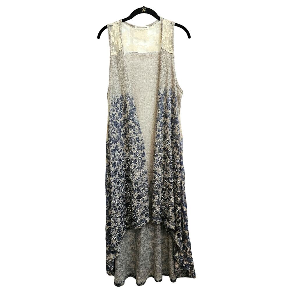 Voice of California Sequin Sleeveless Duster Size Large